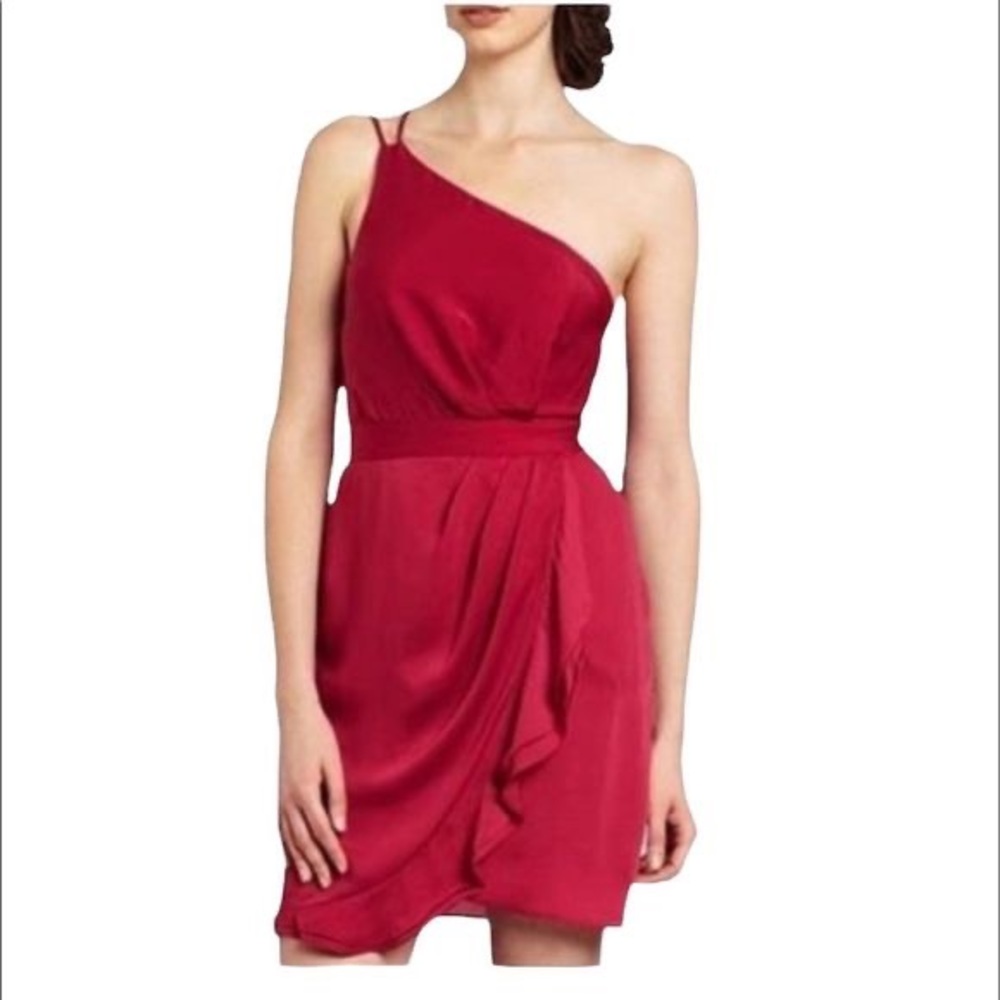BCBGeneration one shoulder red berry dress